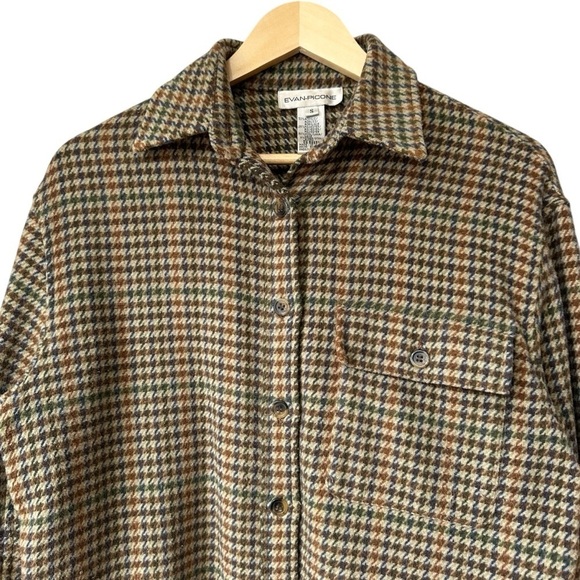 Evan Picone Oversized Button Down Shirt Shacket, Wool Blend, Small - Picture 4 of 6